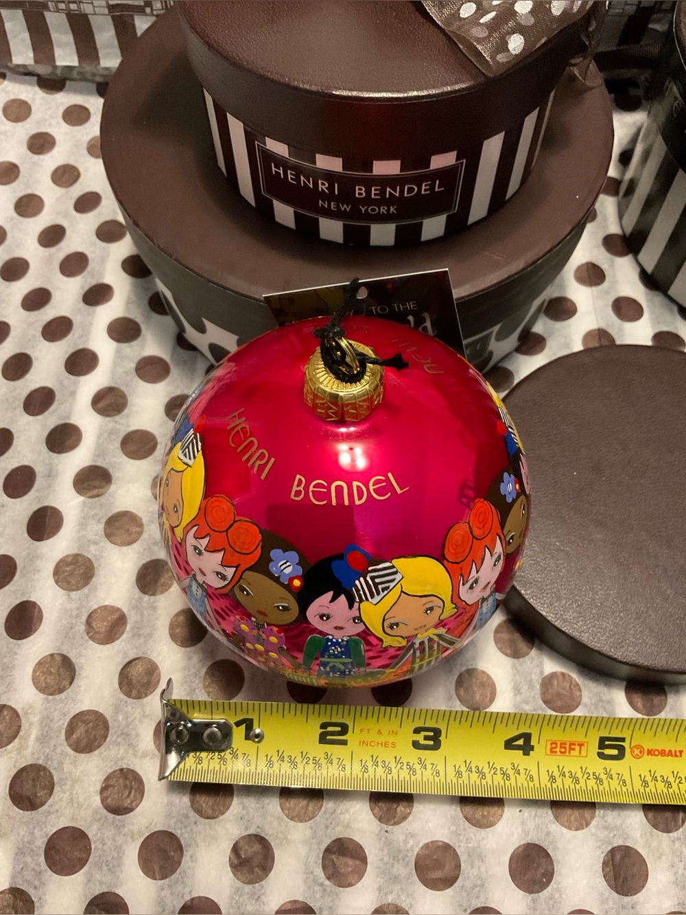 Rare Henri Bendel Joy to the World Bendel Dolls Ornament with Tag & Original Box - Picture 16 of 16